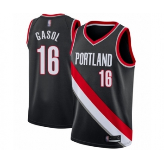 Youth Portland Trail Blazers #16 Pau Gasol Swingman Black Basketball Jersey - Icon Edition - Ujersey