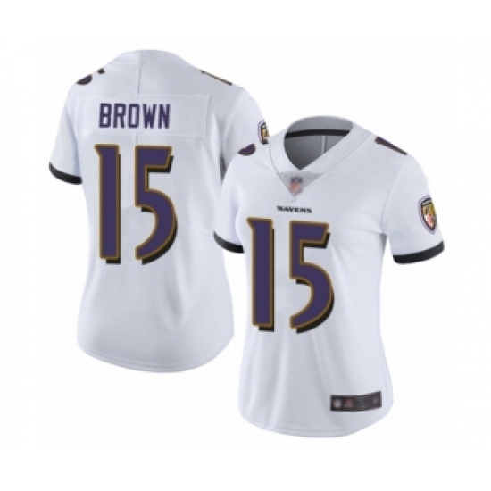 Women's Baltimore Ravens #15 Marquise Brown White Vapor Untouchable Limited Player Football Jersey - Ujersey