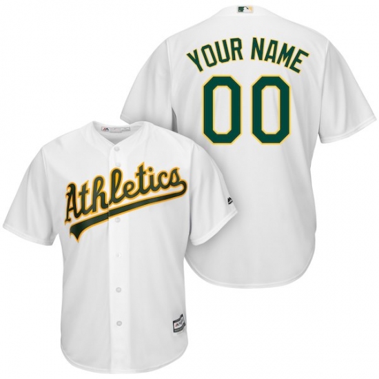Men's Oakland Athletics Majestic White Home Cool Base Custom Jersey - Ujersey