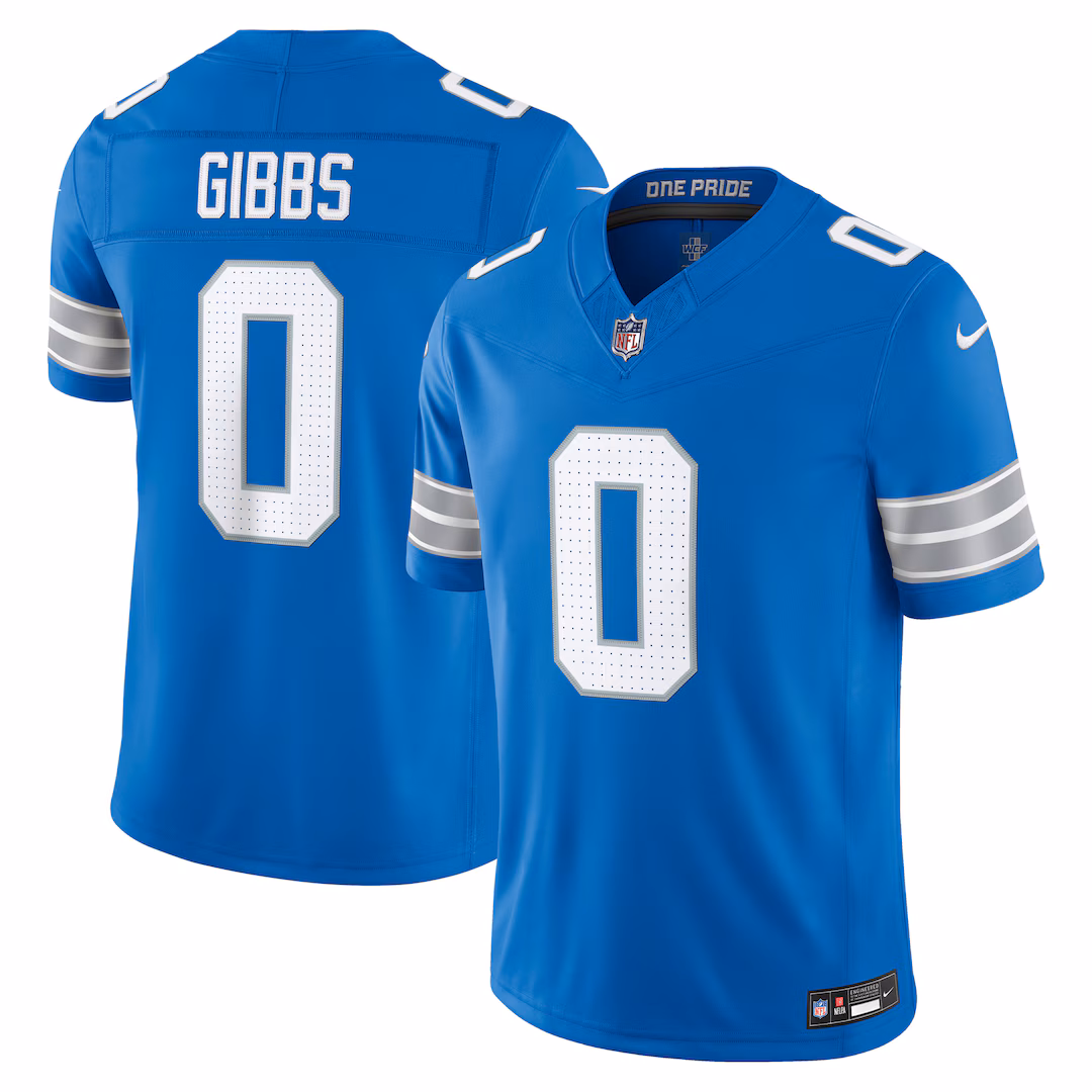 Men's Detroit Lions Jahmyr Gibbs Nike Blue Team Vapor F.U.S.E. Stitched Limited Jersey - Ujersey