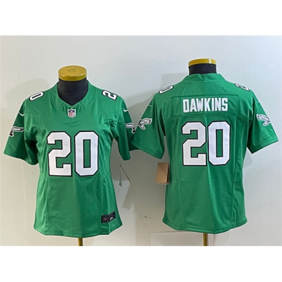 Women's Philadelphia Eagles #20 Brian Dawkins Green 2023 F.U.S.E. Football Stitched Jersey - Ujersey