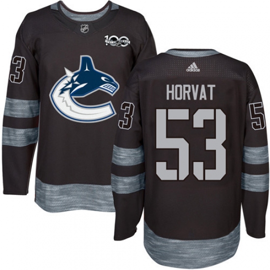 Men's Adidas Vancouver Canucks #53 Bo Horvat Premier Black 1917-2017 100th Anniversary NHL Jersey - Ujersey