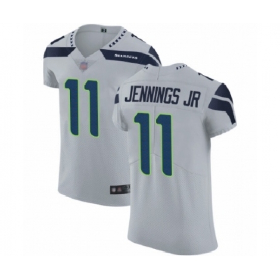 Men's Seattle Seahawks #11 Gary Jennings Jr. Grey Alternate Vapor Untouchable Elite Player Football Jersey - Ujersey