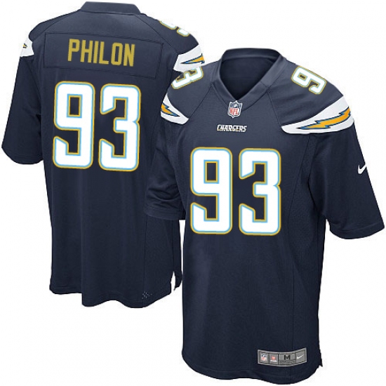 Men's Nike Los Angeles Chargers #93 Darius Philon Game Navy Blue Team Color NFL Jersey - Ujersey