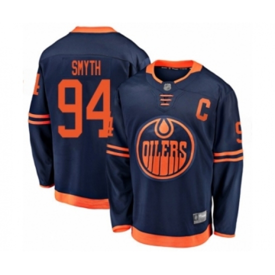 Men's Edmonton Oilers #94 Ryan Smyth Authentic Navy Blue Alternate Fanatics Branded Breakaway Hockey Jersey - Ujersey