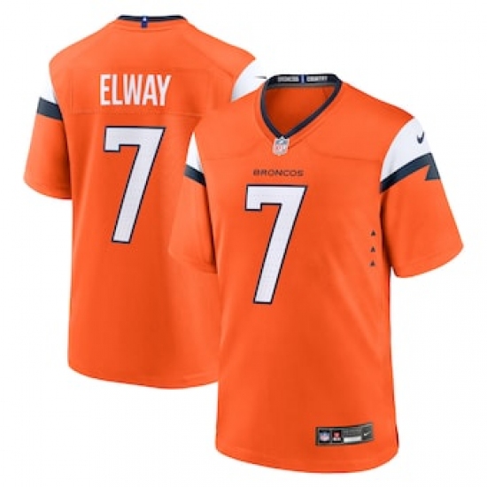 Men's Nike John Elway Orange Denver Broncos Retired Player Game Jersey - Ujersey