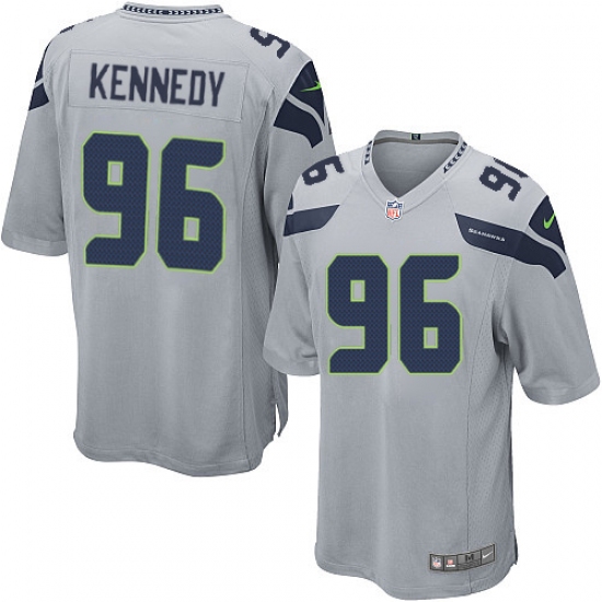 Men's Nike Seattle Seahawks #96 Cortez Kennedy Game Grey Alternate NFL Jersey - Ujersey