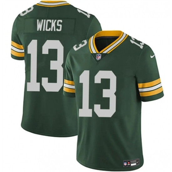 Men's Green Bay Packers #13 Dontayvion Wicks Green 2025 Vapor Untouchable Limited Football Stitched Jersey - Ujersey