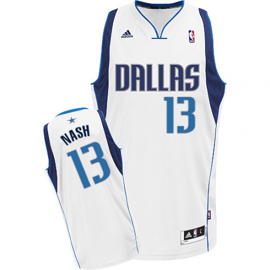 Men's Adidas Dallas Mavericks #13 Steve Nash Swingman White Home NBA Jersey - Ujersey