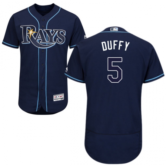 Men's Majestic Tampa Bay Rays #5 Matt Duffy Navy Blue Flexbase Authentic Collection MLB Jersey - Ujersey