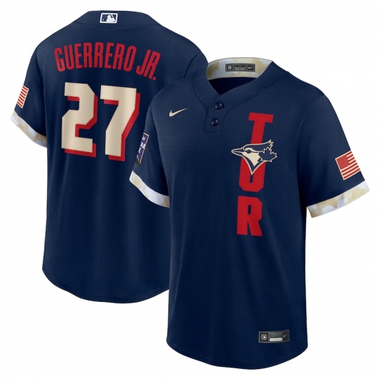 Men's Toronto Blue Jays #27 Vladimir Guerrero Jr. Nike Navy 2021 MLB All-Star Game Replica Player Jersey - Ujersey