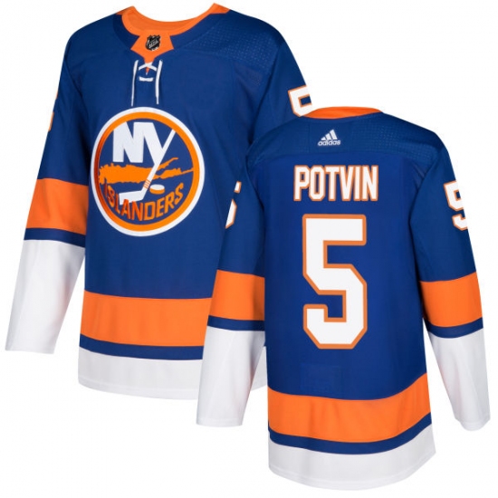 Youth Adidas New York Islanders #5 Denis Potvin Authentic Royal Blue Home NHL Jersey - Ujersey