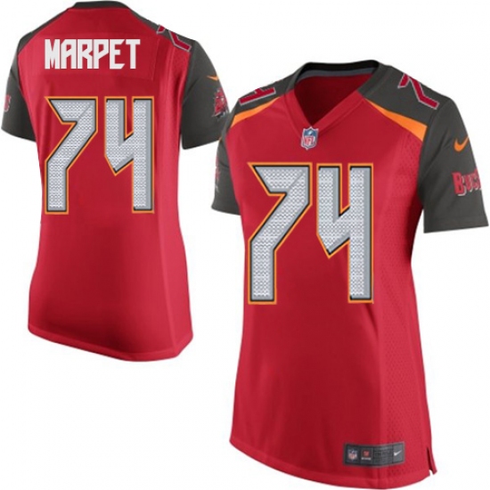 Women's Nike Tampa Bay Buccaneers #74 Ali Marpet Game Red Team Color NFL Jersey - Ujersey