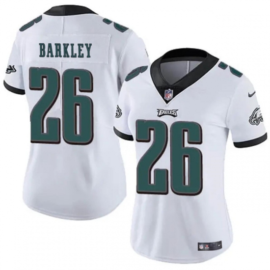 Women's Philadelphia Eagles #26 Saquon Barkley White Vapor Untouchable Limited Football Stitched Jersey(Run Small) - Ujersey