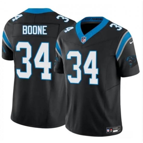 Men's Carolina Panthers #34 Mike Boone Black 2024 F.U.S.E. Vapor Limited Stitched Football Jersey - Ujersey