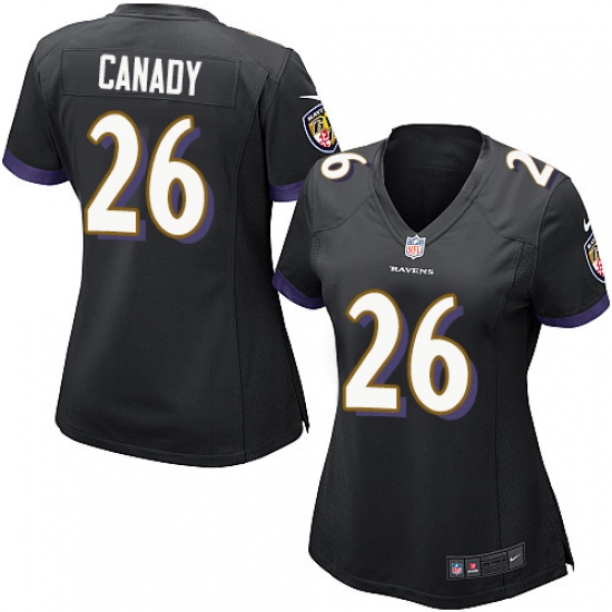 Women Nike Baltimore Ravens #26 Maurice Canady Game Black Alternate NFL Jersey - Ujersey