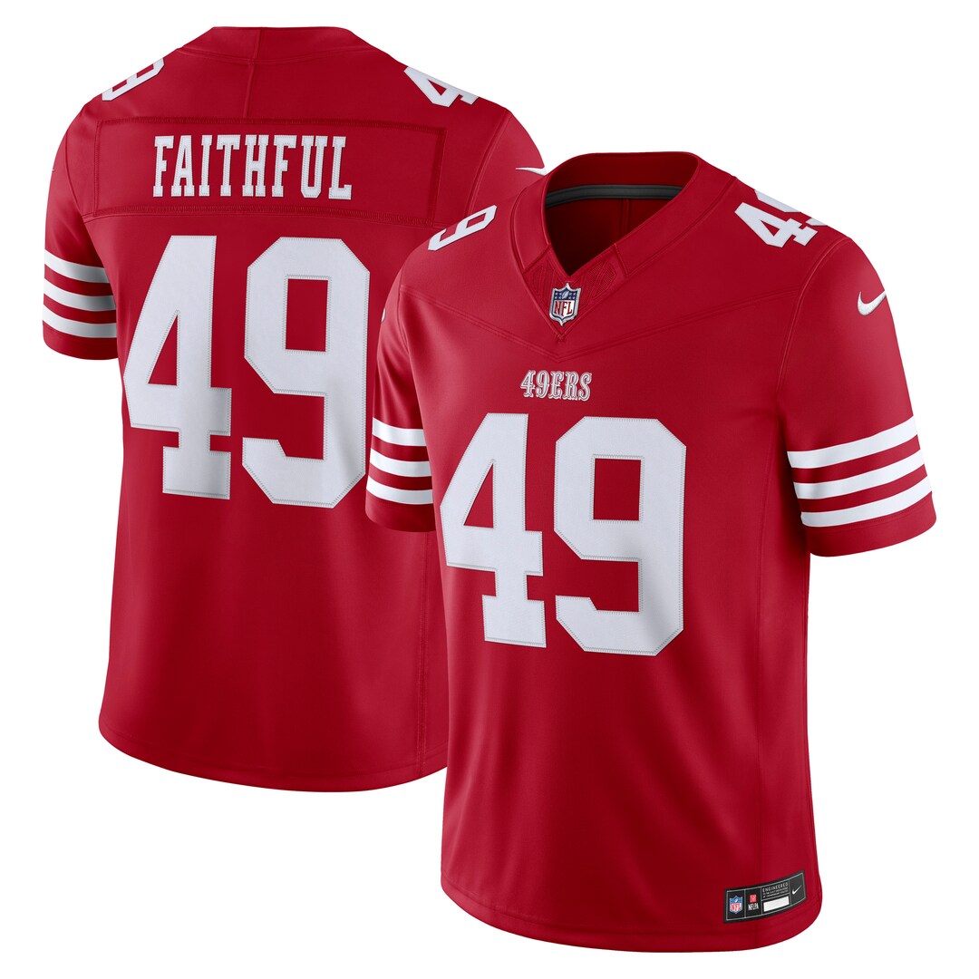 Men's San Francisco 49ers The Faithful Nike Scarlet Team Vapor F.U.S.E. Stitched Limited Jersey