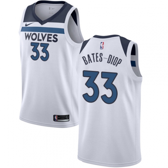 Men's Nike Minnesota Timberwolves #33 Keita Bates-Diop Swingman White NBA Jersey - Association Edition - Ujersey