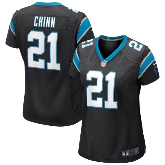 Women's Carolina Panthers #21 Jeremy Chinn Nike Black Game Jersey - Ujersey