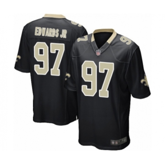 Men's New Orleans Saints #97 Mario Edwards Jr Game Black Team Color Football Jersey - Ujersey