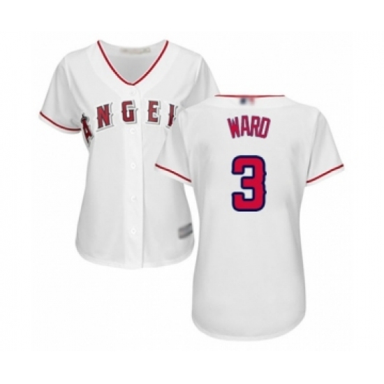 Women's Los Angeles Angels of Anaheim #3 Taylor Ward Authentic White Home Cool Base Baseball Player Jersey - Ujersey