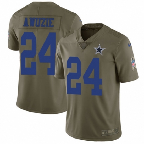 Youth Nike Dallas Cowboys #24 Chidobe Awuzie Limited Olive 2017 Salute to Service NFL Jersey - Ujersey