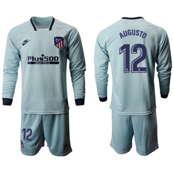 Atletico Madrid #12 Augusto Third Long Sleeves Soccer Club Jersey