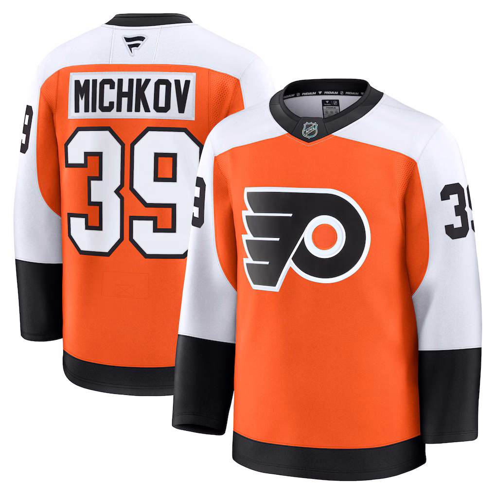 Men's Philadelphia Flyers Matvei Michkov Fanatics Orange Home Premium Jersey - ujerseystore