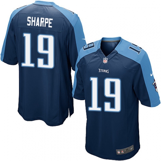 Men's Nike Tennessee Titans #19 Tajae Sharpe Game Navy Blue Alternate NFL Jersey - Ujersey