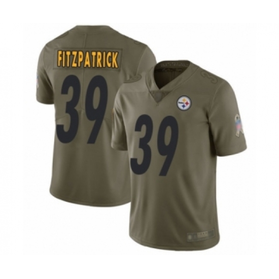 Youth Pittsburgh Steelers #39 Minkah Fitzpatrick Limited Olive 2017 Salute to Service Football Jersey - Ujersey