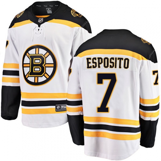Youth Boston Bruins #7 Phil Esposito Authentic White Away Fanatics Branded Breakaway NHL Jersey - Ujersey