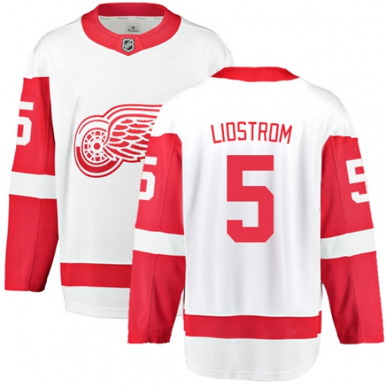 Men's Detroit Red Wings #5 Nicklas Lidstrom Fanatics Branded White Away Breakaway NHL Jersey - Ujersey