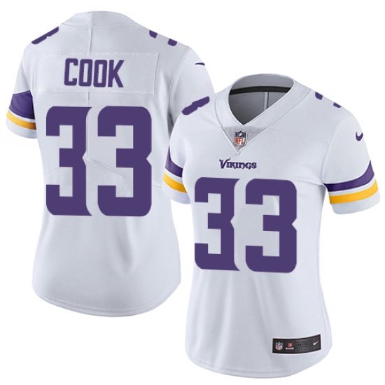 Women's Nike Minnesota Vikings #33 Dalvin Cook White Vapor Untouchable Limited Player NFL Jersey - Ujersey