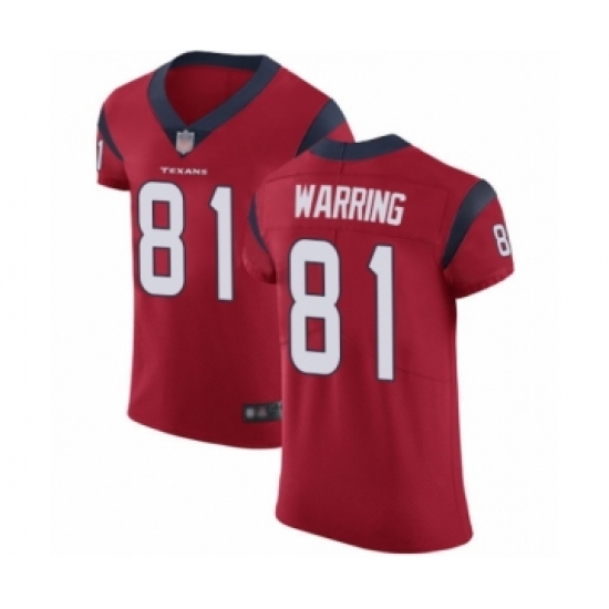 Men's Houston Texans #81 Kahale Warring Red Alternate Vapor Untouchable Elite Player Football Jersey - Ujersey