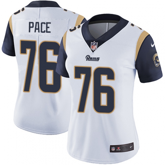 Women's Nike Los Angeles Rams #76 Orlando Pace Elite White NFL Jersey - Ujersey