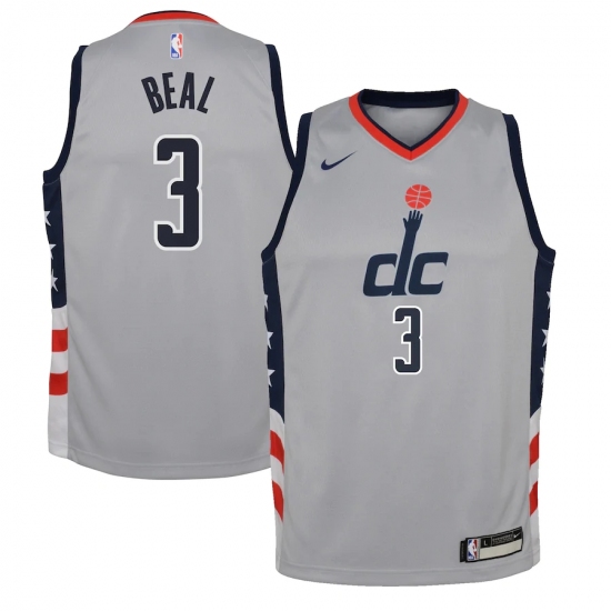 Youth Washington Wizards #3 Bradley Beal Nike Gray 2020-21 Swingman Jersey - Ujersey