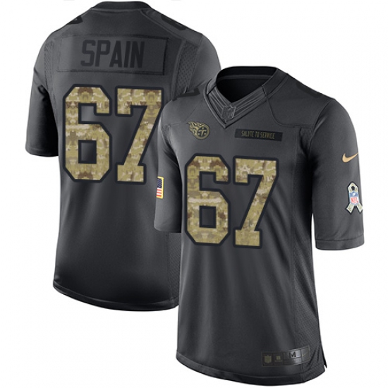 Youth Nike Tennessee Titans #67 Quinton Spain Limited Black 2016 Salute to Service NFL Jersey - Ujersey