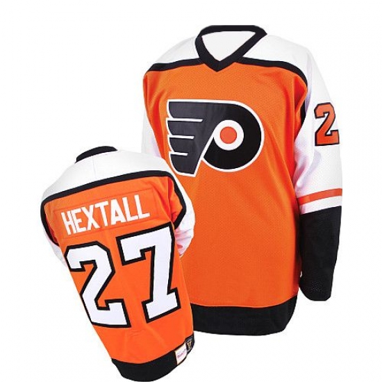 Men's Mitchell and Ness Philadelphia Flyers #27 Ron Hextall Authentic Orange Throwback NHL Jersey - Ujersey