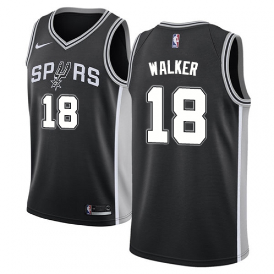 Youth Nike San Antonio Spurs #18 Lonnie Walker Swingman Black NBA Jersey - Icon Edition - Ujersey