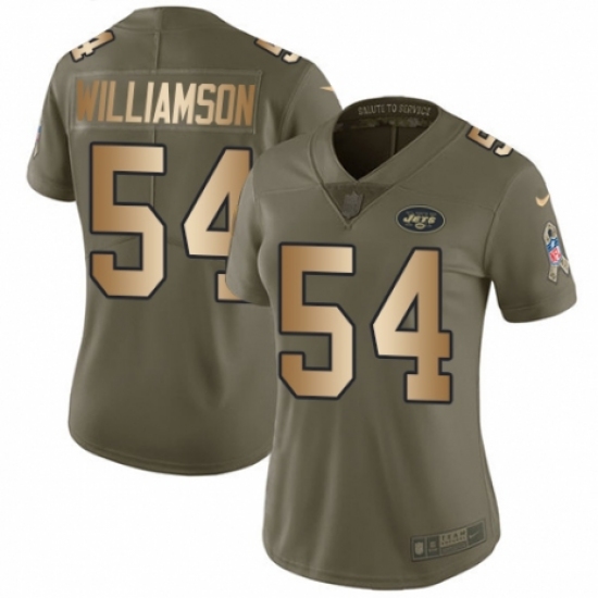 Women's Nike New York Jets #54 Avery Williamson Limited Olive/Gold 2017 Salute to Service NFL Jersey - Ujersey