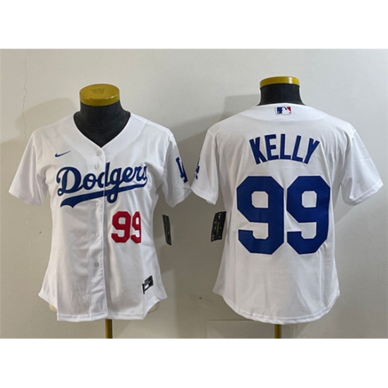 Youth Los Angeles Dodgers #99 Joe Kelly White With Stitched Baseball Jersey - Ujersey
