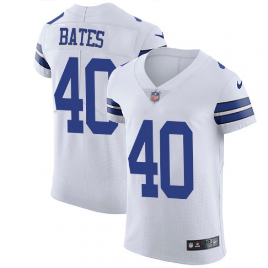 Men's Nike Dallas Cowboys #40 Bill Bates Elite White NFL Jersey - Ujersey