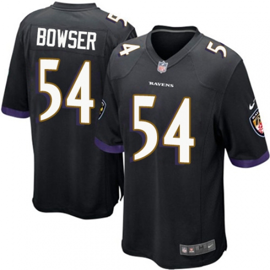 Men's Nike Baltimore Ravens #54 Tyus Bowser Game Black Alternate NFL Jersey - Ujersey