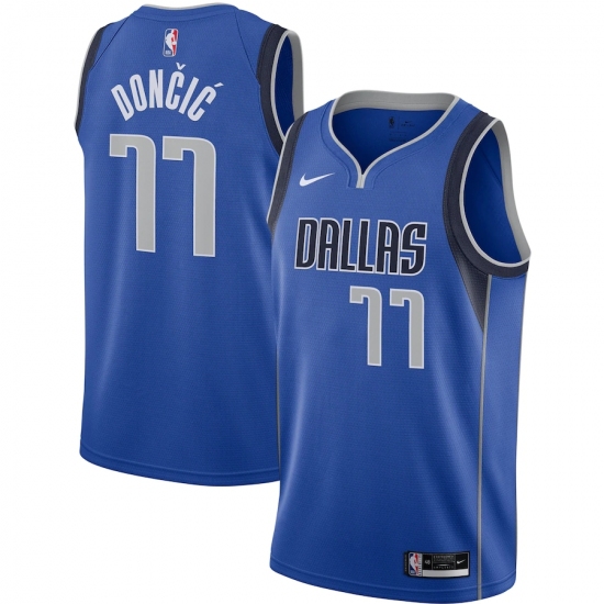 Men's Dallas Mavericks #77 Luka Doncic Nike Royal 2020-21 Swingman Jersey - Ujersey