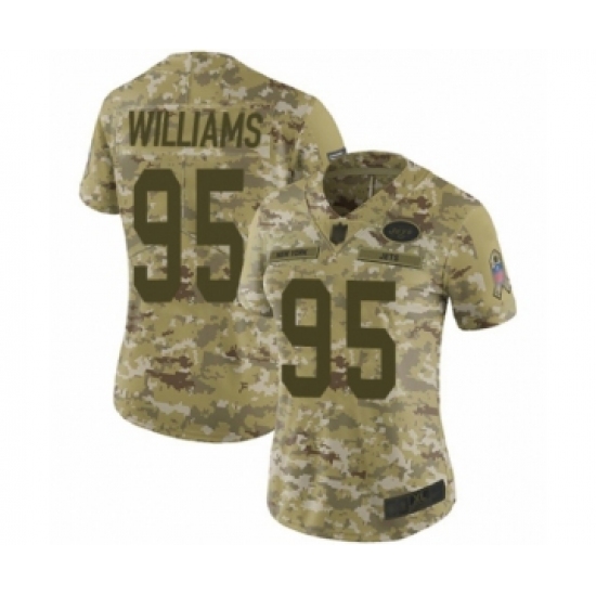 Women's New York Jets #95 Quinnen Williams Limited Camo 2018 Salute to Service Football Jersey - Ujersey