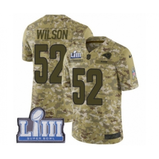 Men's Nike Los Angeles Rams #52 Ramik Wilson Limited Camo 2018 Salute to Service Super Bowl LIII Bound NFL Jersey - Ujersey