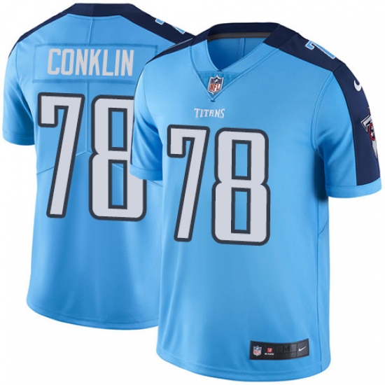 Men's Nike Tennessee Titans #78 Jack Conklin Light Blue Team Color Vapor Untouchable Limited Player NFL Jersey - Ujersey