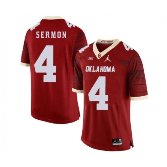 Oklahoma Sooners 4 Trey Sermon Red 47 Game Winning Streak College Football Jersey - Ujersey