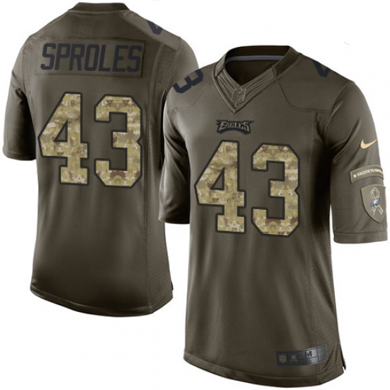 Youth Nike Philadelphia Eagles #43 Darren Sproles Elite Green Salute to Service NFL Jersey - Ujersey
