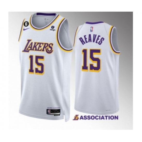 Men's Los Angeles Lakers #15 Austin Reaves White Association Edition With NO.6 Stitched Basketball Jersey - Ujersey